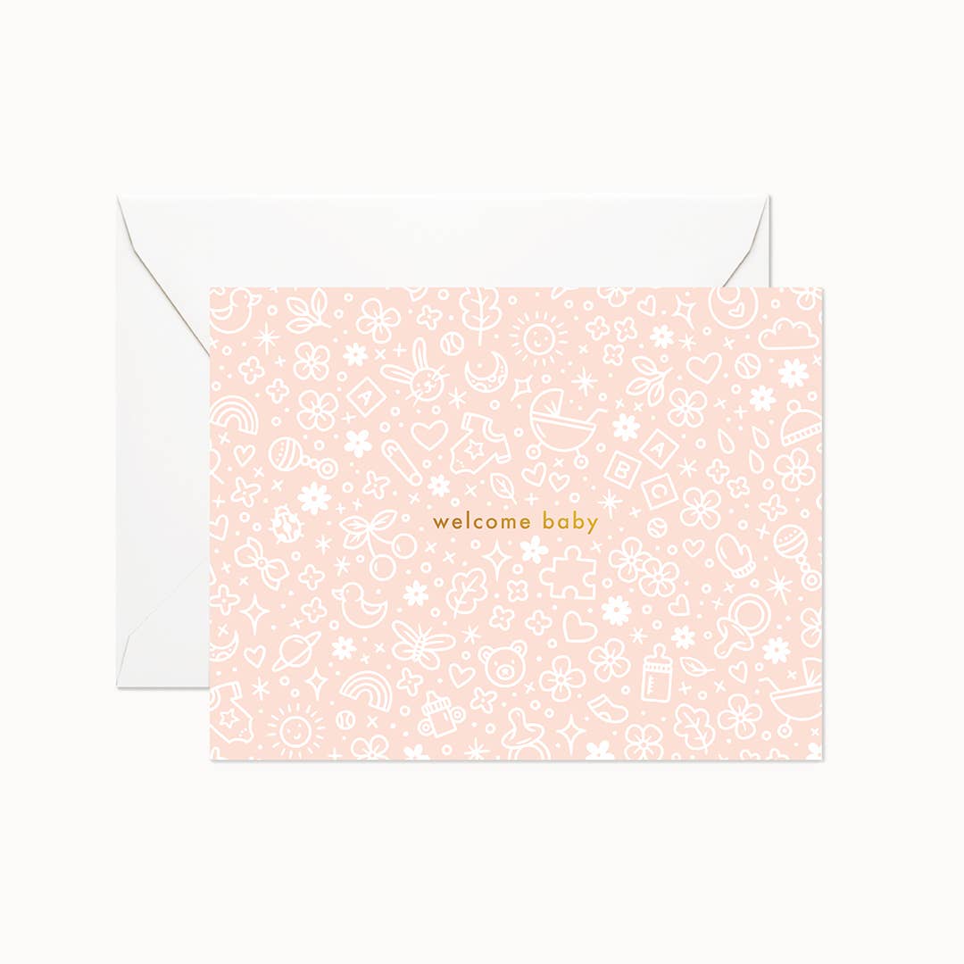 Linden Paper Co. - Welcome Baby Peach | Greeting Card