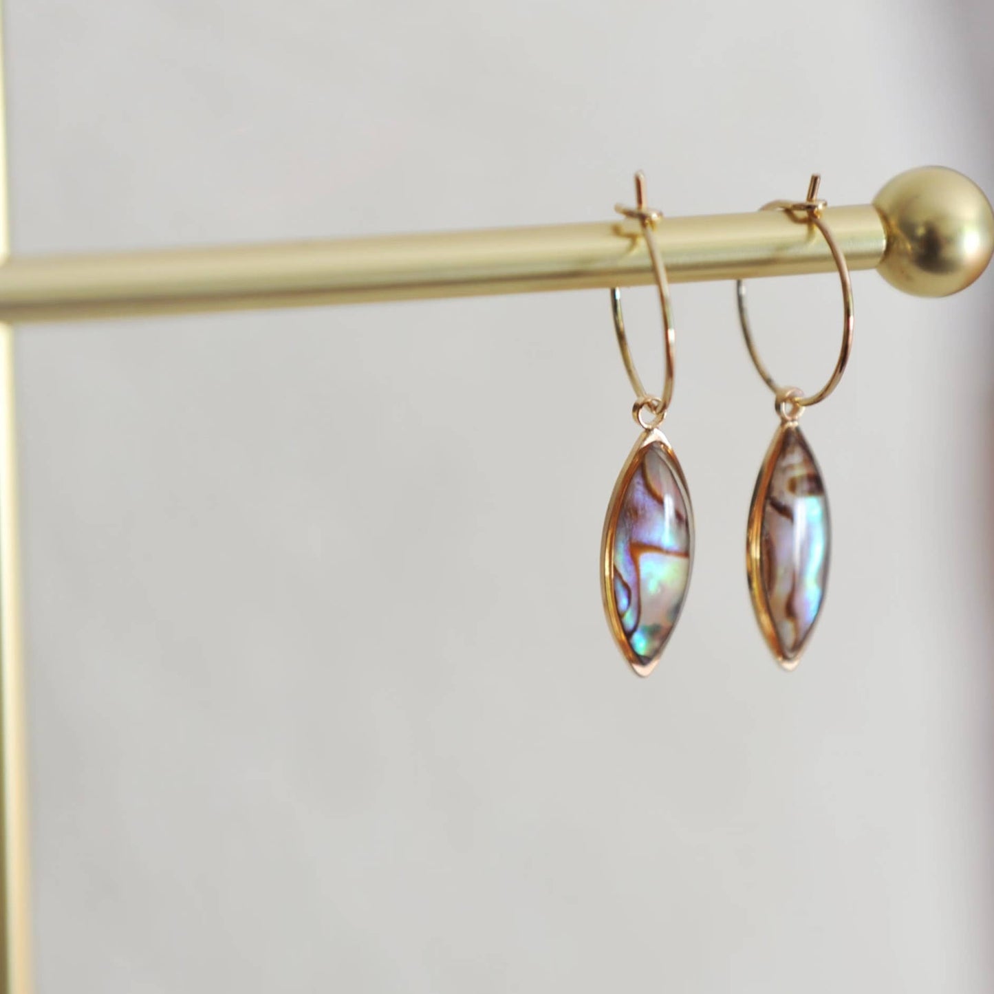 Oh So Lovely - Florence Abalone Shell Hoop Earrings