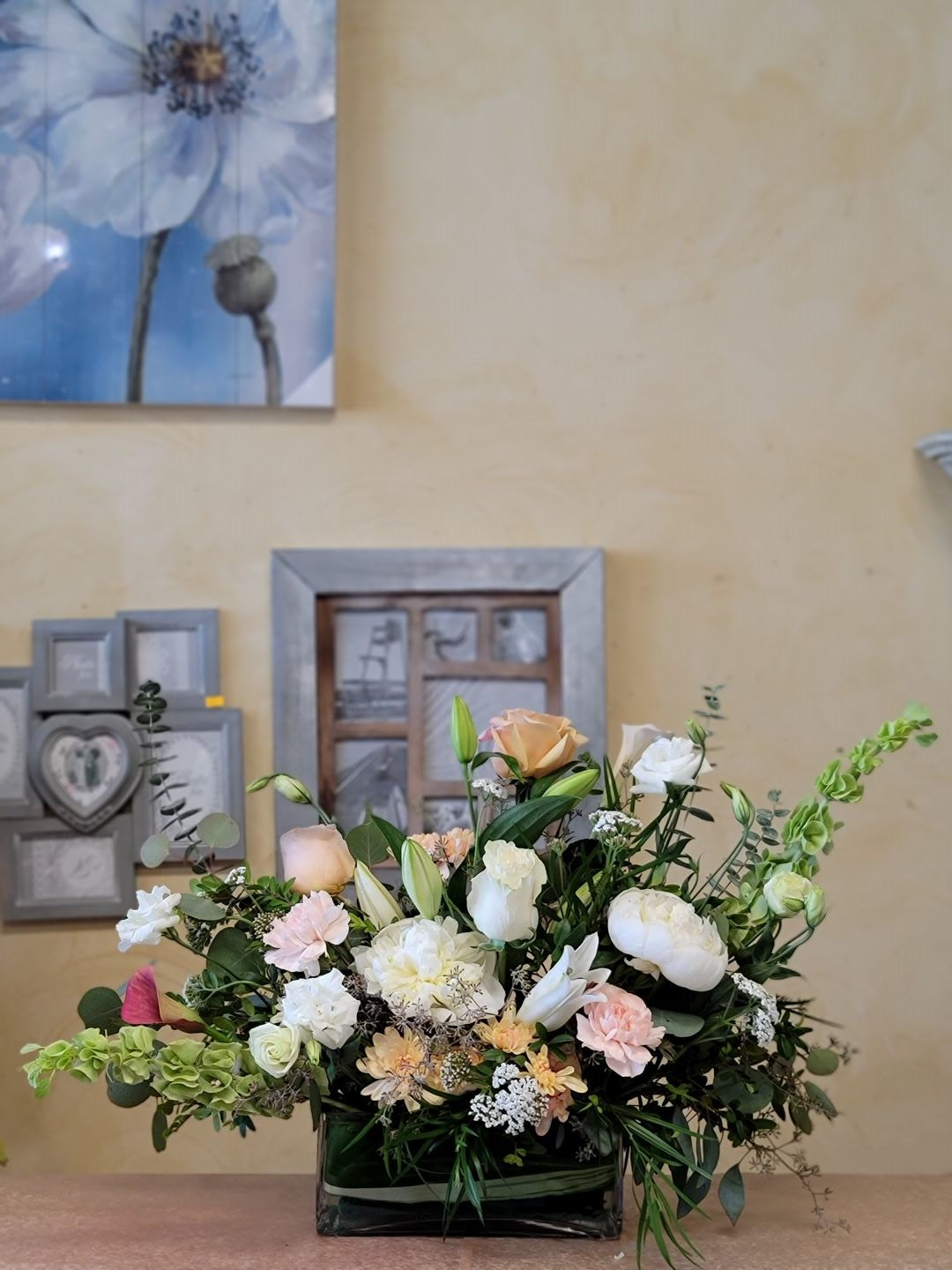 Vase arrangement No.54 (Photo shown is Large size. Small $90, Medium $110, Large $130, Extravagant $150 CAD)