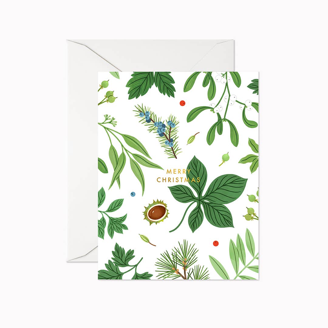 Linden Paper Co. - Merry Christmas Greenery Card