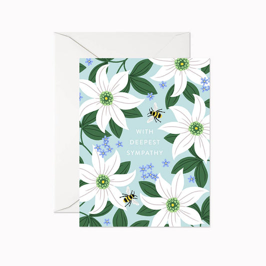 Linden Paper Co. - Deepest Sympathy Clematis | Greeting Card