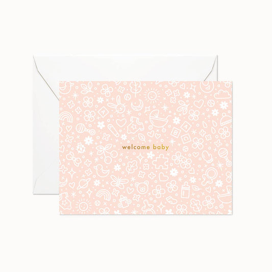 Linden Paper Co. - Welcome Baby Peach | Greeting Card