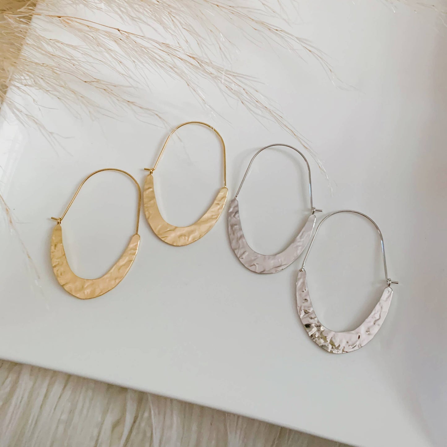 Oh So Lovely - Ivy Textured Hoops - Gold