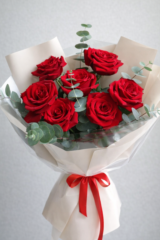 Valentine’s Day Red Rose Bouquet (No Baby’s Breath) – Custom Options-Main Photo shown is $65