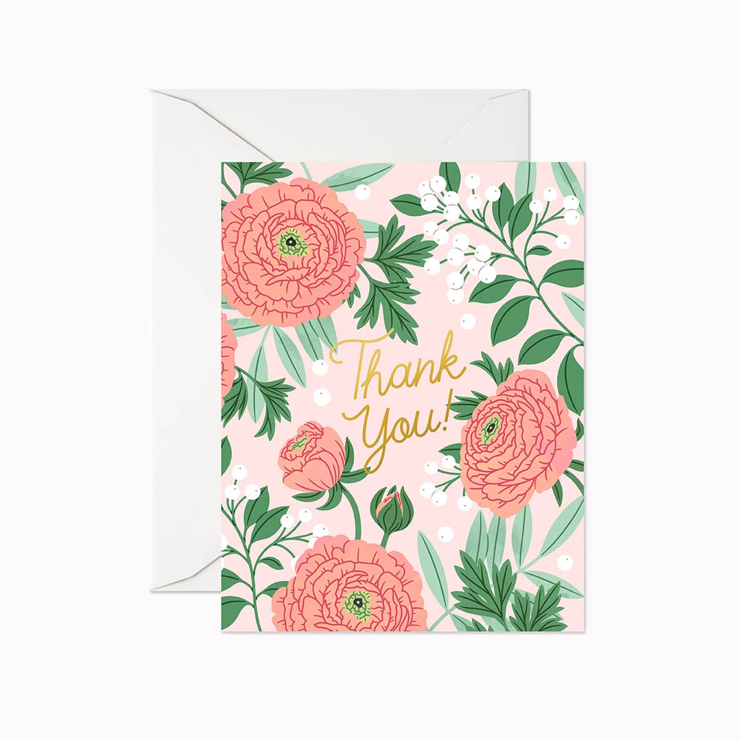 Linden Paper Co. - Thank you Ranunculus | Greeting Card