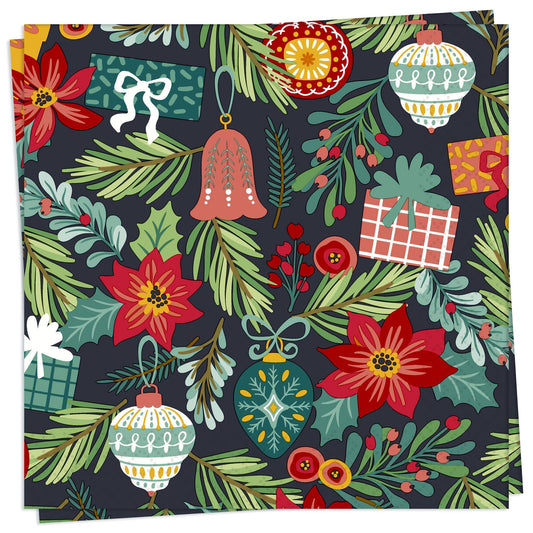 Twilight Collection - Flourish Xmas Tree - Luncheon Napkin