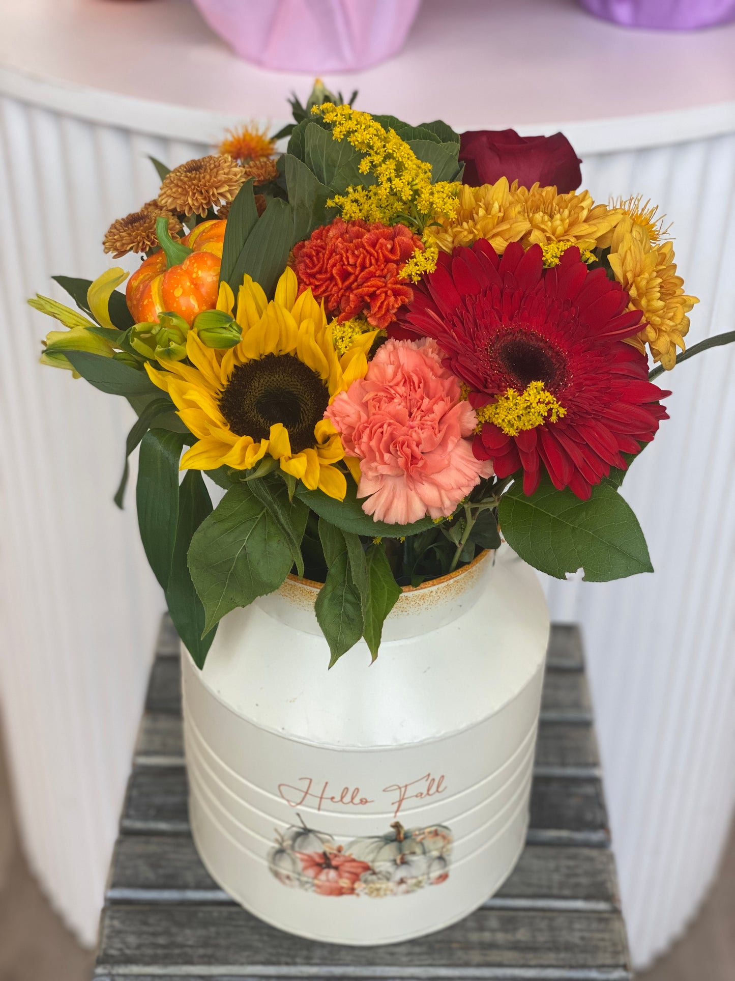 Fall Tin Container Arrangement No.2