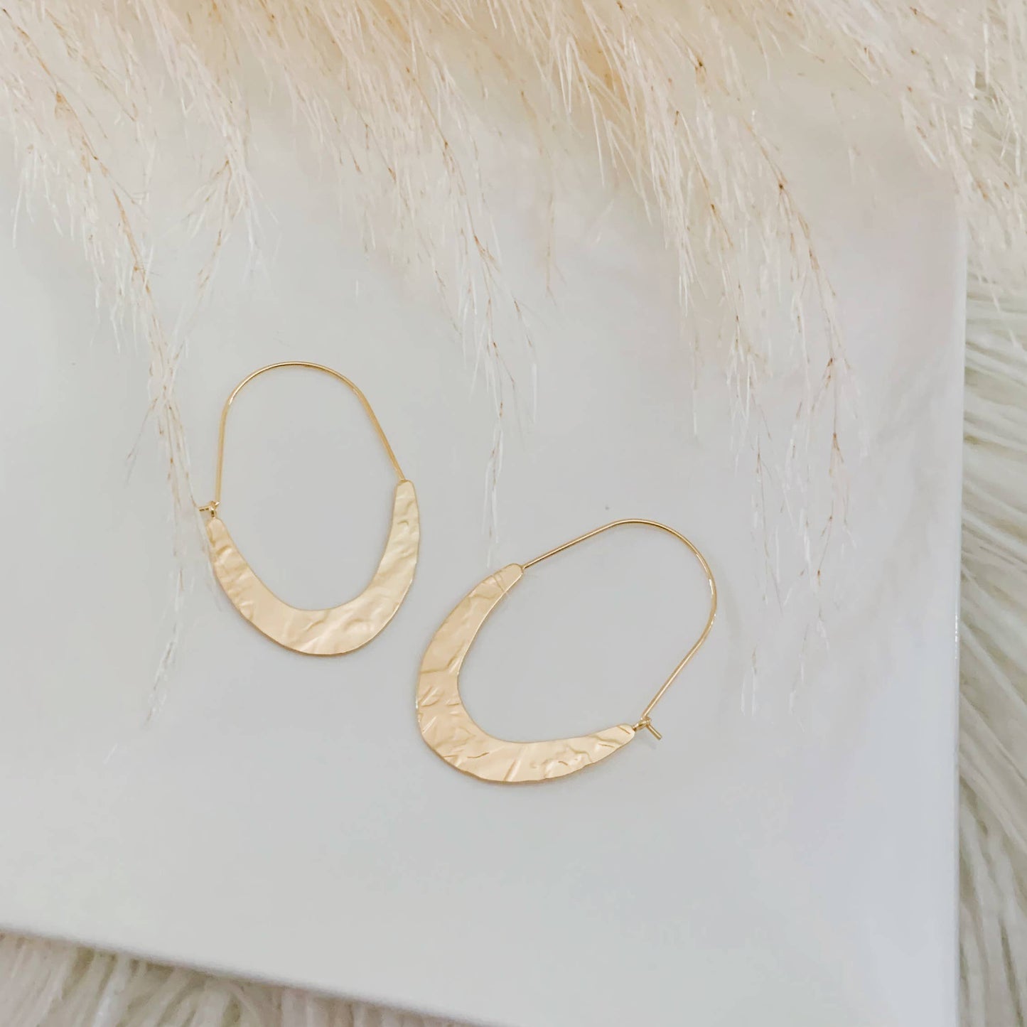 Oh So Lovely - Ivy Textured Hoops - Gold