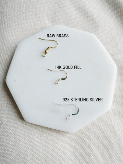 Whitebirch Handmade Goods - Small London Tan Leather Half Moon Earrings With Brass Disc - 14k Gold Fill