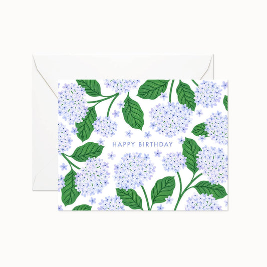 Linden Paper Co. - Hydrangea Happy Birthday Card