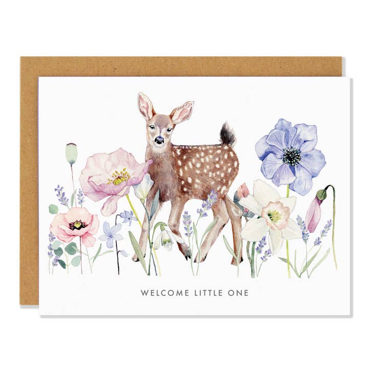 Sarah Voyer Paper - Little Fawn Baby Card
